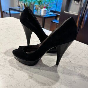 Via Spiga Black Suede and Patton Heels